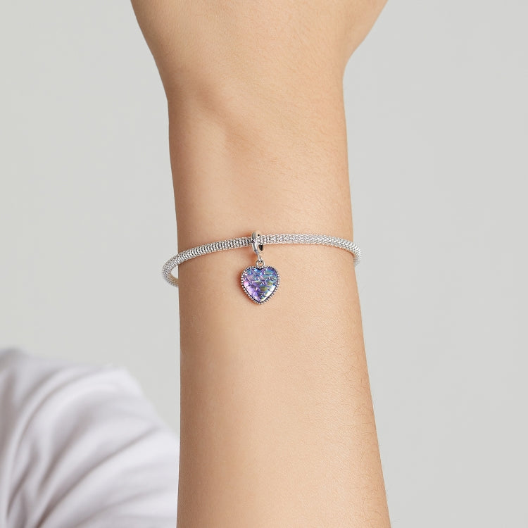 Accessori per collana braccialetto fai-da-te con ciondolo a forma di cuore in scala di pesce in argento sterling S925