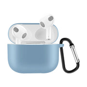 Custodia protettiva per auricolari in silicone tinta unita per AirPods 3, con gancio