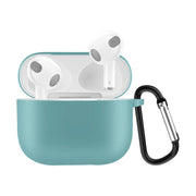 Custodia protettiva per auricolari in silicone tinta unita per AirPods 3, con gancio