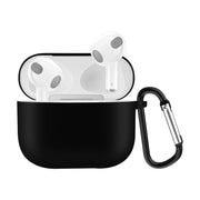 Custodia protettiva per auricolari in silicone tinta unita per AirPods 3, con gancio