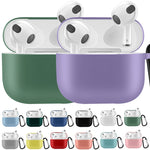 Custodia protettiva per auricolari in silicone tinta unita per AirPods 3, con gancio