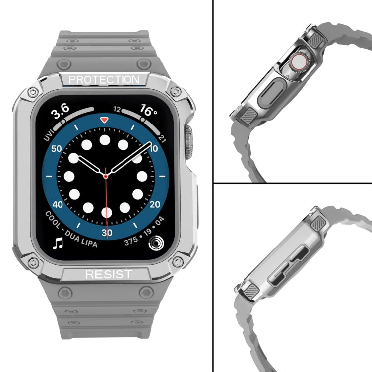 Cinturino di ricambio integrato in silicone con cinturino per Apple Watch Series, For Apple Watch Series 9&8&7 41mm / SE&6&5&4 40mm / 3&2&1 38mm, For Apple Watch Series 9&8&7 45mm / SE&6&5&4 44mm / 3&2&1 42mm