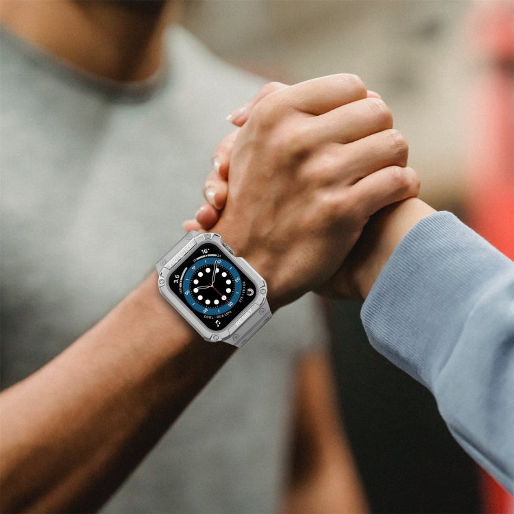 Cinturino di ricambio integrato in silicone con cinturino per Apple Watch Series, For Apple Watch Series 9&8&7 41mm / SE&6&5&4 40mm / 3&2&1 38mm, For Apple Watch Series 9&8&7 45mm / SE&6&5&4 44mm / 3&2&1 42mm