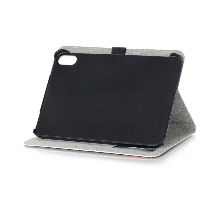 Custodia in pelle a vibrazione orizzontale con motivo a cartoni animati con slot per schede, supporto e portafoglio, For iPad mini 6 / mini 2024