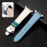 Cinturino per cinturino in pelle di vacchetta con strato superiore da lavoro con chiusura a farfalla, For Apple Watch Series 8&7 41mm / SE 2&6&SE&5&4 40mm / 3&2&1 38mm, For Apple Watch Series 6&SE&5&4 44mm / 3&2&1 42mm                                  ...