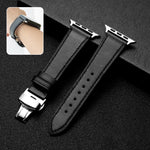 Cinturino per cinturino in pelle di vacchetta con strato superiore da lavoro con chiusura a farfalla, For Apple Watch Series 8&7 41mm / SE 2&6&SE&5&4 40mm / 3&2&1 38mm, For Apple Watch Series 6&SE&5&4 44mm / 3&2&1 42mm                                  ...