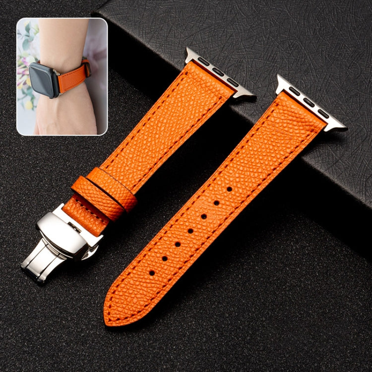 Cinturino per cinturino in pelle di vacchetta con strato superiore da lavoro con chiusura a farfalla, For Apple Watch Series 8&7 41mm / SE 2&6&SE&5&4 40mm / 3&2&1 38mm, For Apple Watch Series 6&SE&5&4 44mm / 3&2&1 42mm                                  ...