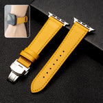 Cinturino per cinturino in pelle di vacchetta con strato superiore da lavoro con chiusura a farfalla, For Apple Watch Series 8&7 41mm / SE 2&6&SE&5&4 40mm / 3&2&1 38mm, For Apple Watch Series 6&SE&5&4 44mm / 3&2&1 42mm                                  ...