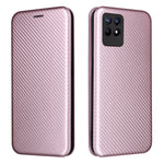 Struttura in fibra di carbonio Flip orizzontale magnetico Custodia in pelle TPU + PC + PU con slot per schede, For OPPO Realme 8i