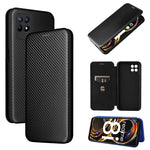 Struttura in fibra di carbonio Flip orizzontale magnetico Custodia in pelle TPU + PC + PU con slot per schede, For OPPO Realme 8i