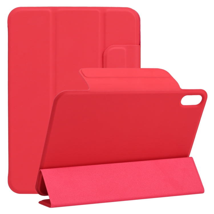Custodia in pelle per tablet in PU magnetica con fibbia fissa ultrasottile a vibrazione orizzontale con supporto a tre pieghe e funzione Sleep / Wake-up, For iPad mini 2024 / mini 6