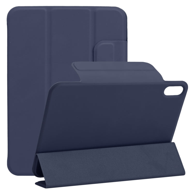 Custodia in pelle per tablet in PU magnetica con fibbia fissa ultrasottile a vibrazione orizzontale con supporto a tre pieghe e funzione Sleep / Wake-up, For iPad mini 2024 / mini 6