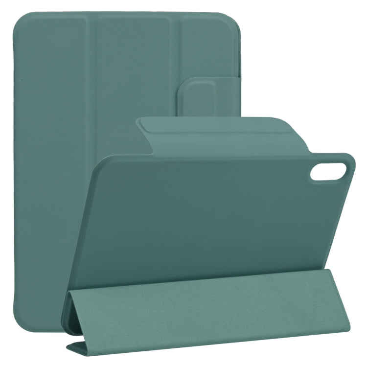 Custodia in pelle per tablet in PU magnetica con fibbia fissa ultrasottile a vibrazione orizzontale con supporto a tre pieghe e funzione Sleep / Wake-up, For iPad mini 2024 / mini 6