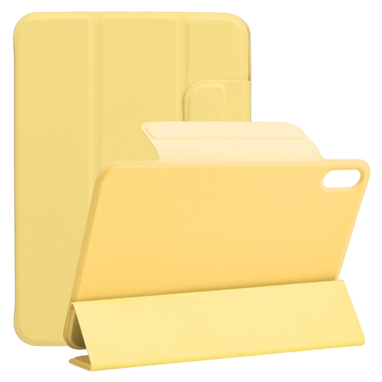 Custodia in pelle per tablet in PU magnetica con fibbia fissa ultrasottile a vibrazione orizzontale con supporto a tre pieghe e funzione Sleep / Wake-up, For iPad mini 2024 / mini 6