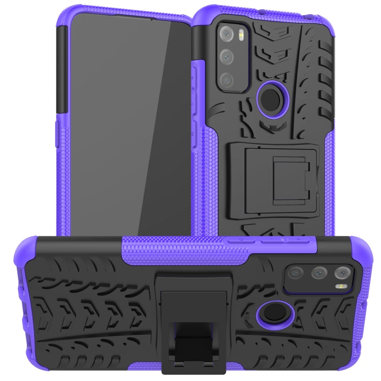 Custodia protettiva antiurto in TPU + PC per pneumatici con supporto, For Alcatel 3L (2021), For Motorola Edge 20, For Samsung Galaxy A03S 164mm