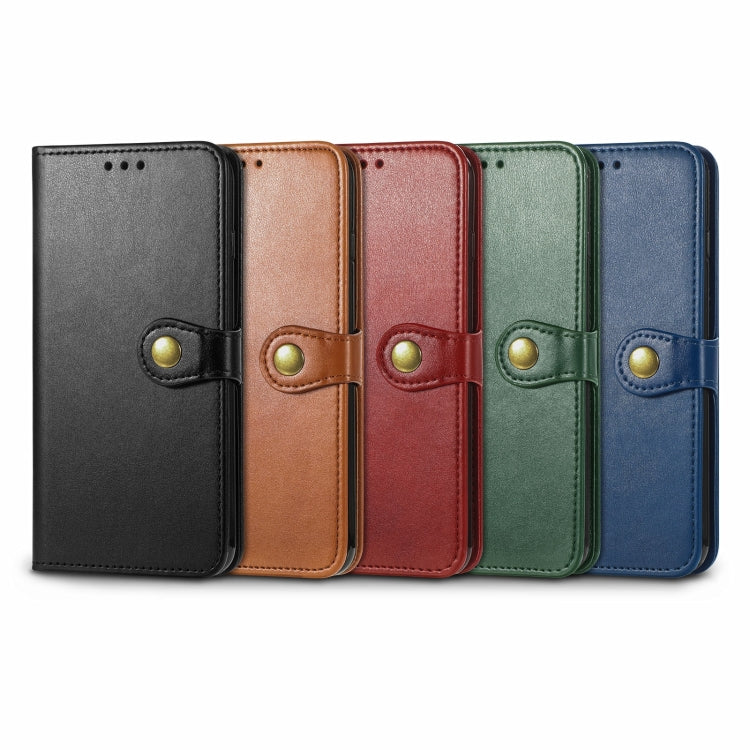 Custodia per telefono con fibbia in pelle tinta unita con cordino e cornice per foto e slot per schede e portafoglio e funzione di supporto, For Samsung Galaxy A03s 166mm
