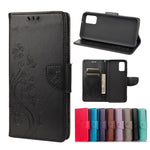 Custodia in pelle flip orizzontale con motivo floreale a farfalla con supporto, slot per schede e portafoglio, For Samsung Galaxy A03s 166mm