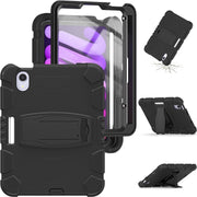 Cornice dello schermo di protezione a 3 strati + PC + Custodia combinata antiurto in silicone con supporto, For iPad mini 6 / mini 2024
