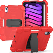 Cornice dello schermo di protezione a 3 strati + PC + Custodia combinata antiurto in silicone con supporto, For iPad mini 6 / mini 2024