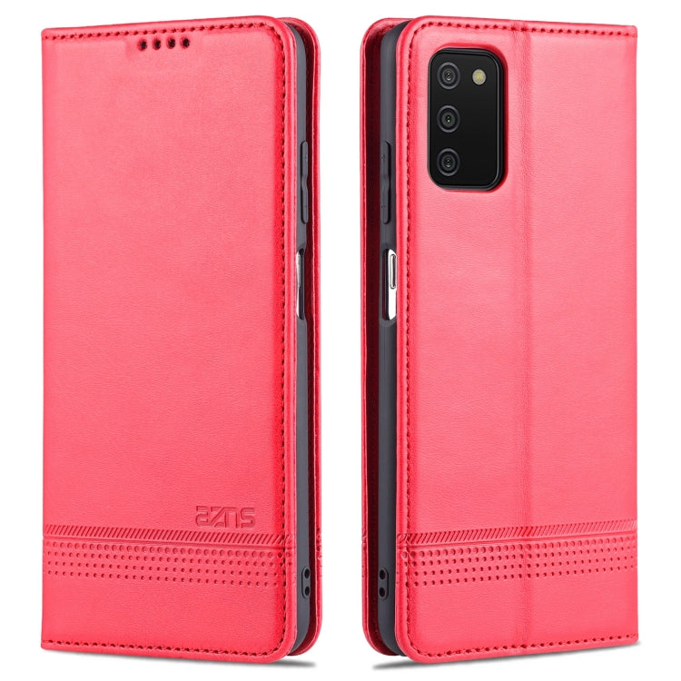 AZNS Custodia in pelle a vibrazione orizzontale con struttura in vitello magnetico con slot per carte, supporto e portafoglio, For Samsung Galaxy A03s 166mm