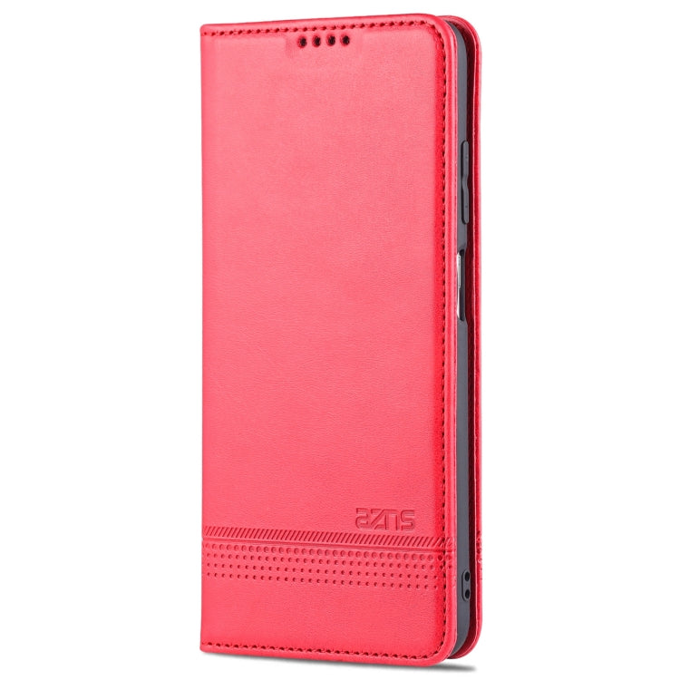 AZNS Custodia in pelle a vibrazione orizzontale con struttura in vitello magnetico con slot per carte, supporto e portafoglio, For Samsung Galaxy A03s 166mm