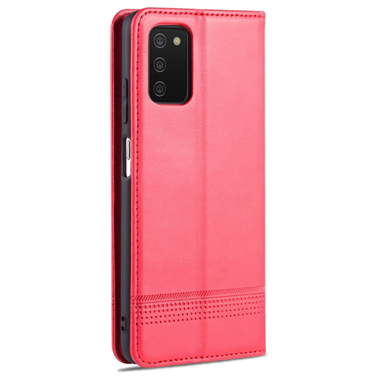 AZNS Custodia in pelle a vibrazione orizzontale con struttura in vitello magnetico con slot per carte, supporto e portafoglio, For Samsung Galaxy A03s 166mm