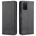 AZNS Custodia in pelle a vibrazione orizzontale con struttura in vitello magnetico con slot per carte, supporto e portafoglio, For Samsung Galaxy A03s 166mm