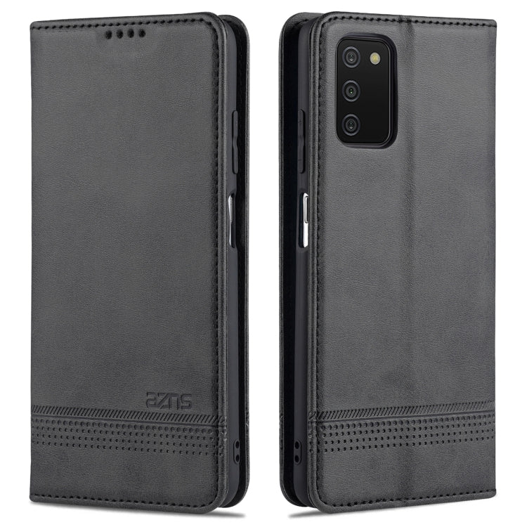 AZNS Custodia in pelle a vibrazione orizzontale con struttura in vitello magnetico con slot per carte, supporto e portafoglio, For Samsung Galaxy A03s 166mm