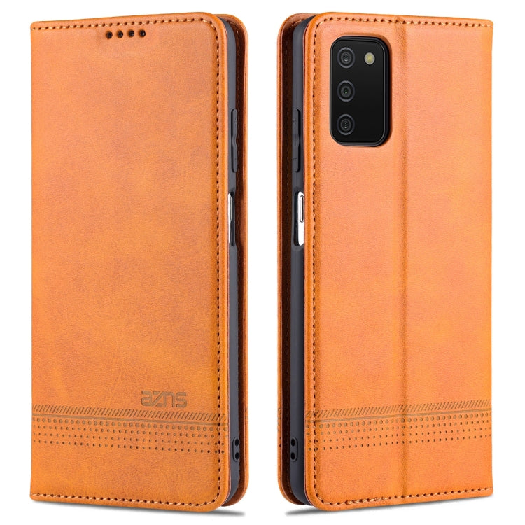 AZNS Custodia in pelle a vibrazione orizzontale con struttura in vitello magnetico con slot per carte, supporto e portafoglio, For Samsung Galaxy A03s 166mm