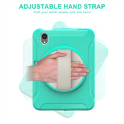 Custodia protettiva per PC + TPU con rotazione a 360 gradi con supporto e cinturino, For iPad mini 6 / mini 2024