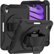 Custodia protettiva per PC + TPU con rotazione a 360 gradi con supporto e cinturino, For iPad mini 6 / mini 2024