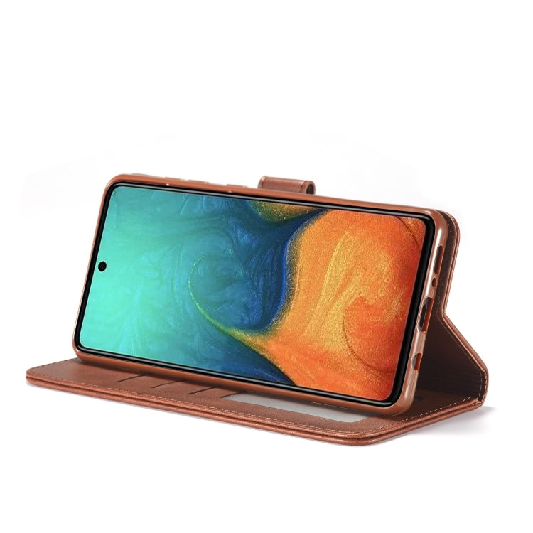 LC.IMEEKE Custodia in pelle a vibrazione orizzontale con struttura in vitello con supporto, slot per schede e portafoglio, For Samsung Galaxy A03s 166mm