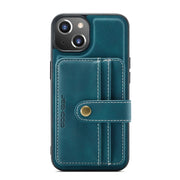 JEEHOOD Pennello antifurto Magnetic PU + Custodia protettiva in TPU con slot per schede, For iPhone 13 mini, For iPhone 13, For iPhone 13 Pro, For iPhone 13 Pro Max