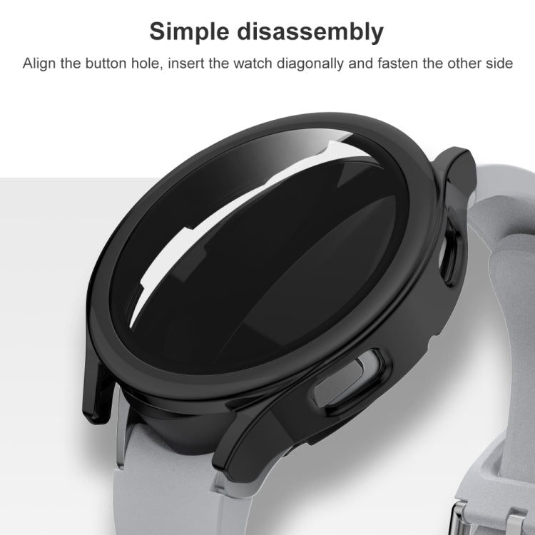 PC elettrolitico + custodia protettiva integrata con pellicola in vetro temperato, For Samsung Galaxy Watch4 40mm, For Samsung Galaxy Watch4 44mm