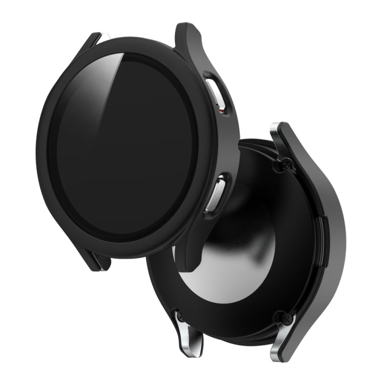 PC satinato + custodia protettiva integrata con pellicola in vetro temperato, For Samsung Galaxy Watch4 40mm, For Samsung Galaxy Watch4 44mm