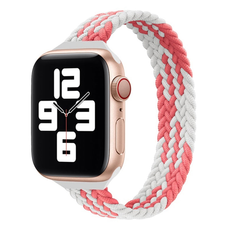 Cinturino di ricambio in treccia di nylon ad anello singolo a vita piccola per Apple Watch Series 7 45mm / 6&SE&5&4 44mm / 3&2&1 42mm, S 145mm, M 155mm