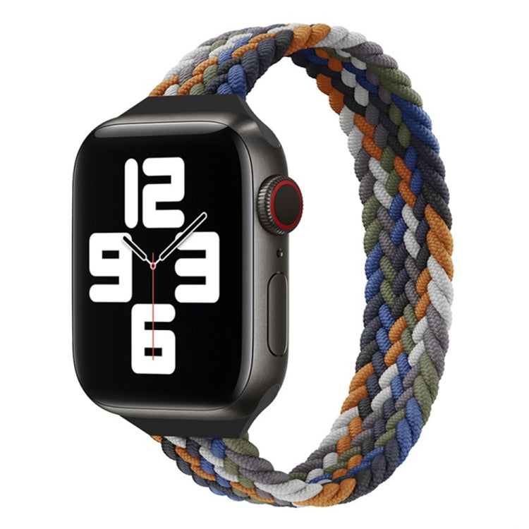 Cinturino di ricambio in treccia di nylon ad anello singolo a vita piccola per Apple Watch Series 7 45mm / 6&SE&5&4 44mm / 3&2&1 42mm, L 165mm
