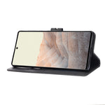 Custodia in pelle a ribalta orizzontale con motivo Happy Cat goffrato con supporto, slot per carte e portafoglio, For Google Pixel 6, For Google Pixel 6 Pro