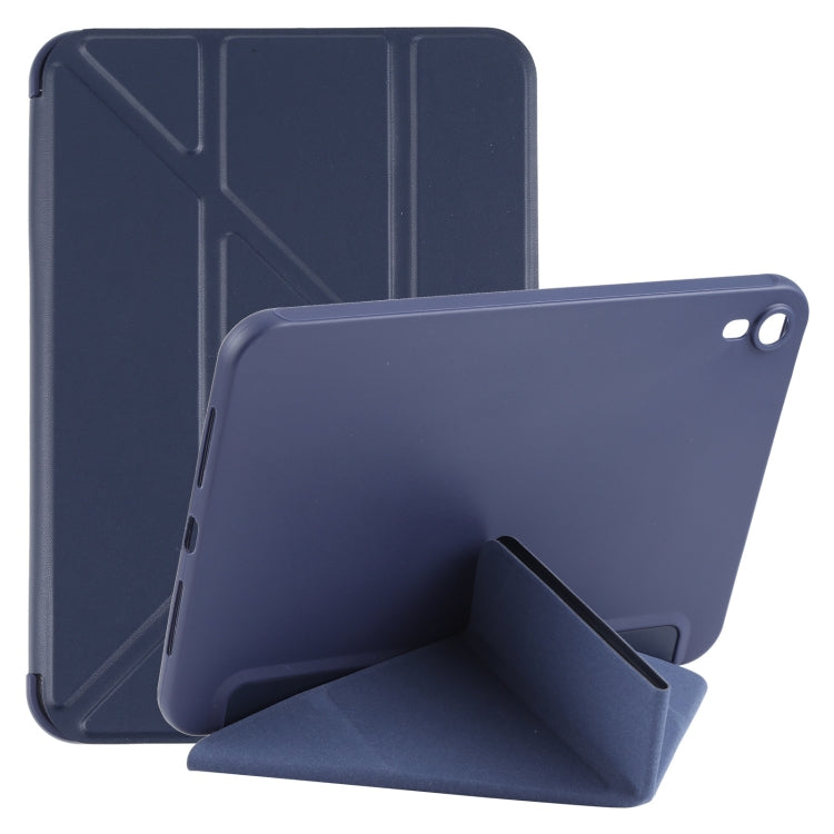 Custodia multi-pieghevole orizzontale in pelle PU a nido d'ape + custodia per tablet in TPU antiurto con supporto, For iPad mini 2024 / mini 6