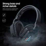ONIKUMA B60 Bluetooth 5.0 Auricolare Bluetooth wireless regolabile per bassi potenti con microfono