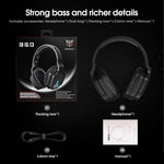 ONIKUMA B60 Bluetooth 5.0 Auricolare Bluetooth wireless regolabile per bassi potenti con microfono