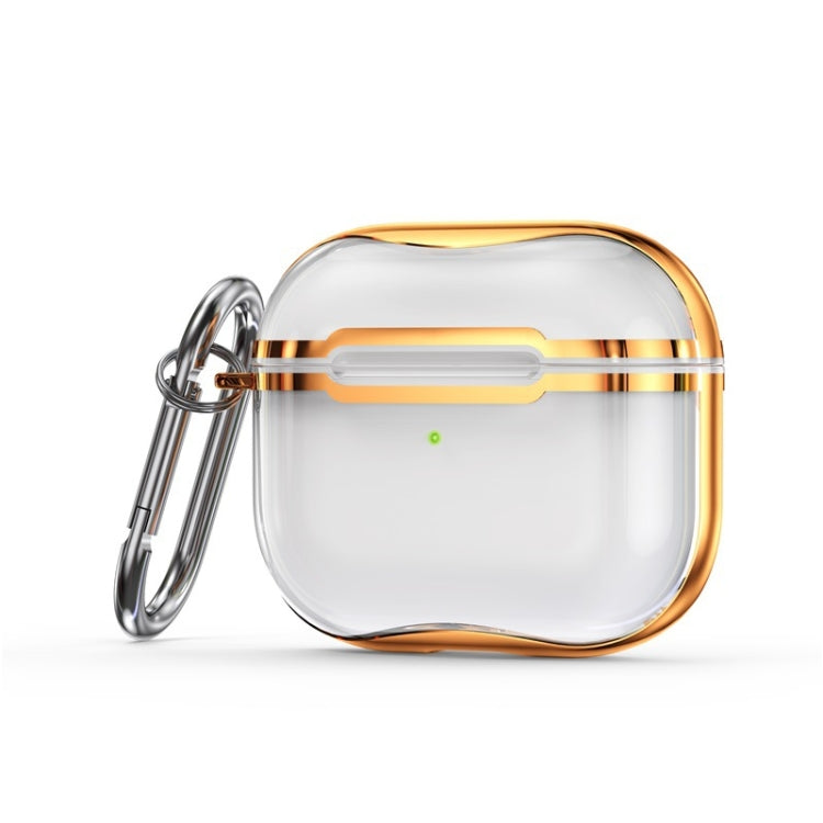 Cornice galvanica + custodia protettiva per auricolari in TPU trasparente con gancio, For AirPods 3