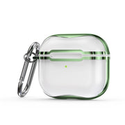 Cornice galvanica + custodia protettiva per auricolari in TPU trasparente con gancio, For AirPods 3