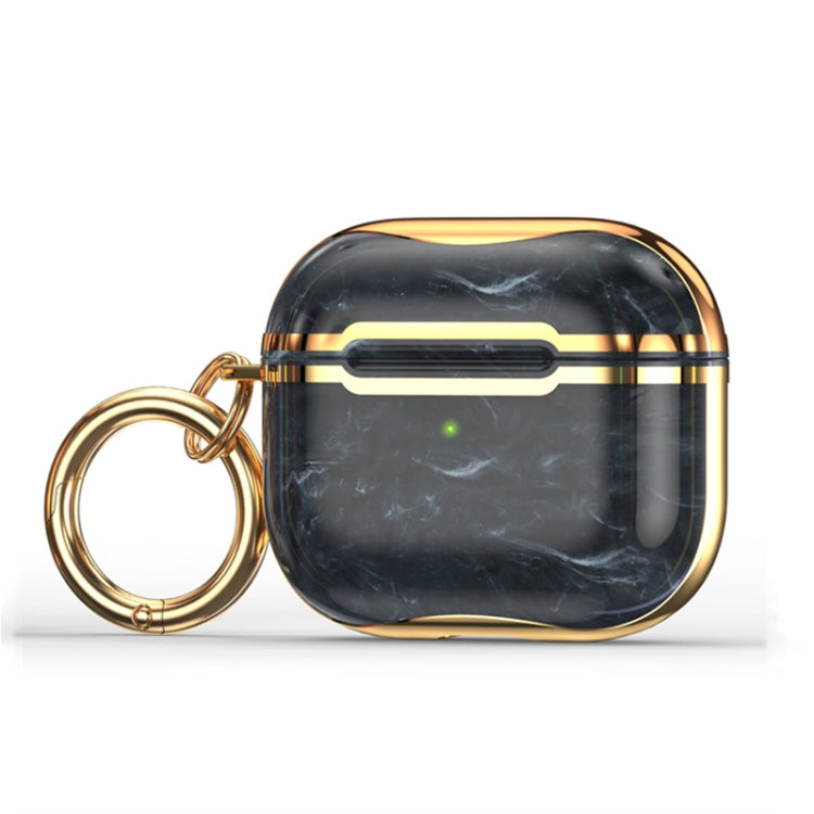 Custodia protettiva per auricolari con cornice galvanica in marmo con gancio, For AirPods 3
