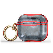 Custodia protettiva per auricolari con cornice galvanica in marmo con gancio, For AirPods 3