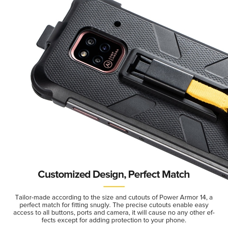 Ulefone Custodia protettiva multifunzionale in TPU + PC con clip posteriore e moschettone, For Ulefone Power Armor 14