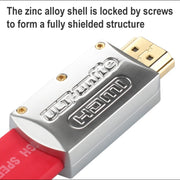 Cavo piatto da HDMI a HDMI ULT-unite 4K Ultra HD placcato in oro, 1m, 1.5m, 2m, 3m, 5m, 6m, 8m, 10m, 12m, 15m, 16m, 17m, 18m, 20m