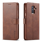 Custodia portafoglio in pelle per Galaxy A6 Plus 2018