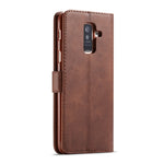 Custodia portafoglio in pelle per Galaxy A6 Plus 2018