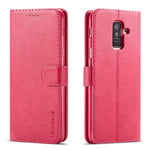 Custodia portafoglio in pelle per Galaxy A6 Plus 2018